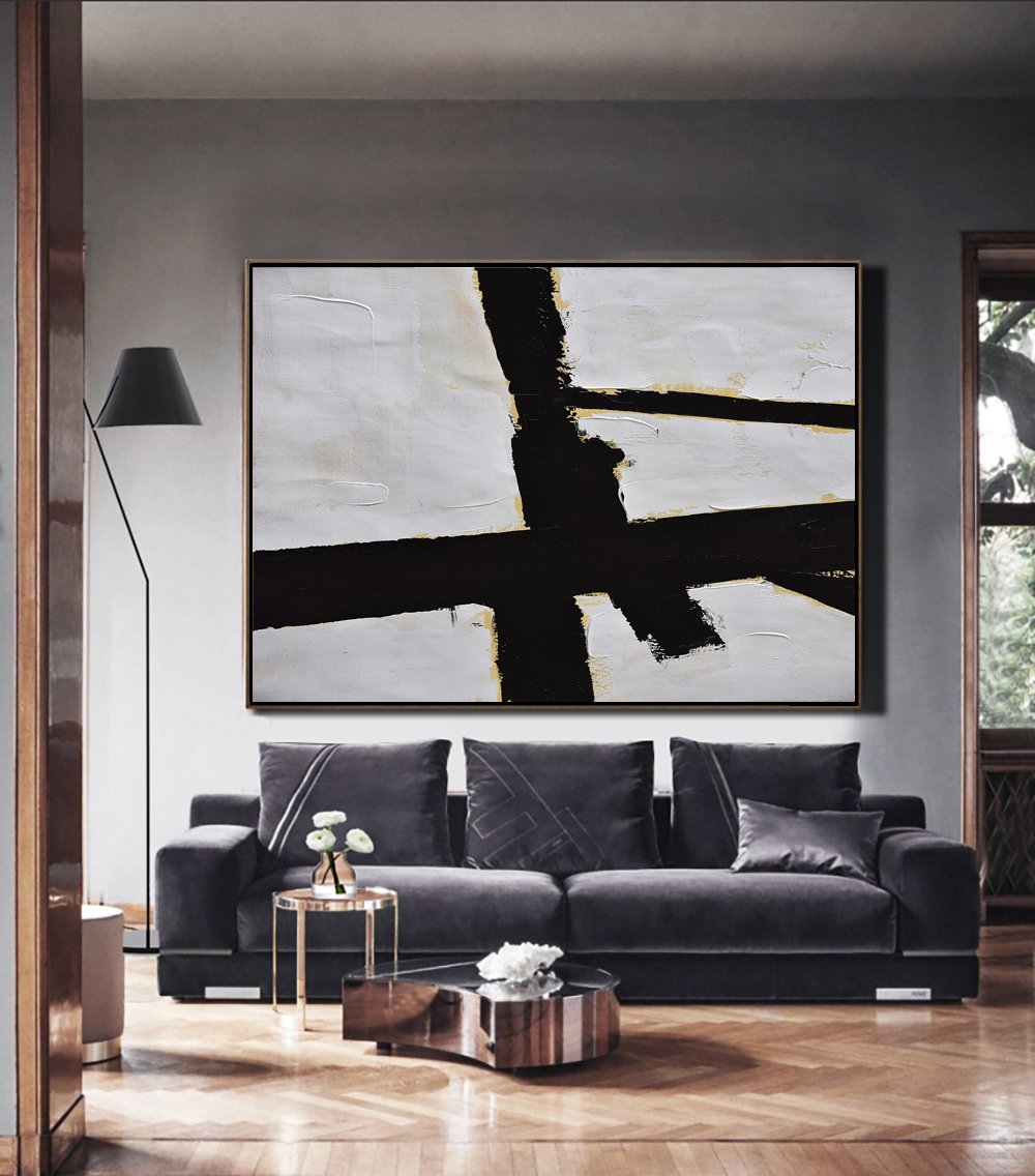 Horizontal Palette Knife Minimalist Art #C4Z